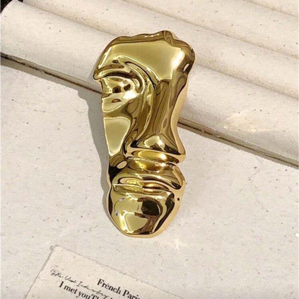 Abstract Gold Brooch R139 - Picture 1 of 3
